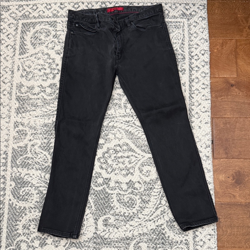 Hugo Boss Men's Black Slim Straight Jeans